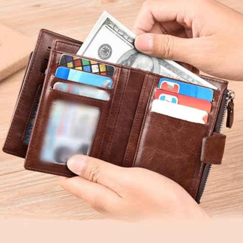 Peachloft Wallet, Peachloft Men's Rfid Blocking Bifold Wallet, PU Leather Multi-card Holder Anti-Theft Wallets for Men (Khaki)4