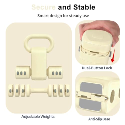 Image of Hezeyferg Adjustable Dumbbell Set, 2-in-1 Hand Weights with Kettlebell Form | 4-Level 2.2-5.5lb Each, Dual-Button Locking, for Women Men Beginners Home Gym, Portable & Space-Efficient, Full Body Workout