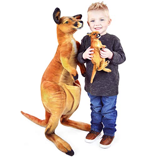 TigerHart Kari The Kangaroo and Joey - 3 Foot Big Stuffed Animal Plush Roo