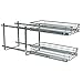Household Essentials Glidez Multipurpose Chrome-Plated Steel Pull-Out/Slide-Out Storage Organizer for Under Cabinet Use - 2-Tier Design - Fits Standard Size Cabinet or Shelf, Chrome