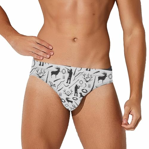 Hunting Hunter Mens Swim Briefs Quick Dry Swimming Trunks Training Swimsuit Low Rise Swimwear