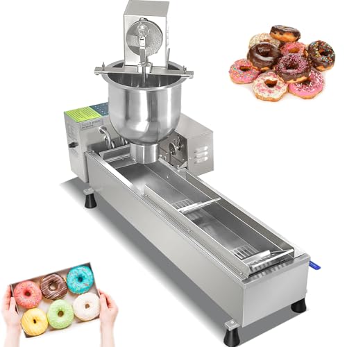 Wtecom Commercial Single Row Mini Donut Maker Machine,Frying Donuts Maker,Automatic Doughnut Maker, For Restaurant, Bakery, Party, Dessert Shop, 450-800 Pcs/Hour(Single Row)