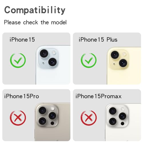 Cavdycidy Bling Diamond Camera Lens Protector Compatible with iPhone 15 ＆ iPhone 15 Plus, Metal Glitter Gem Camera Cover，9H Tempered Glass lens full Screen Protector with 3D Rhinestone Sparkle