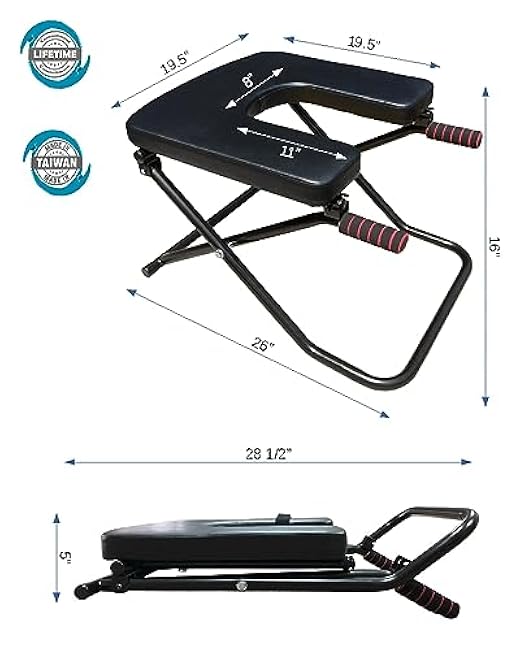 Longer+Wider+Bigger SISYAMA Yoga Headstand Bench Chair with Handles Headstand Handstand Inversion Workout Stretch