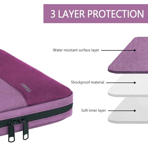 Image of Ytonet Laptop Sleeve Case 16 inch, 15-15.6 Inch, Laptop Cover with Handle | Compatible with HP Dell Lenovo Asus Notebooks, Protective, Carrying Case , Water Resistant, Slim TSA Gift for Women, Purple