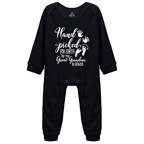 Hand Picked for Earth by My Great Grandma in Heaven Newborn Universal Short Sleeve Bodysuits