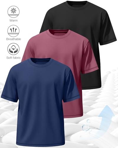 Image of Neer 3 Pack Big and Tall T-Shirts for Men L-7xl Tops | Large Casual Stretch Workout Tees, Short Sleeve Crewneck Oversized Shirts, Classic Summer Outfits, Comfy Basic Loose Clothes