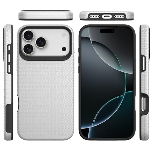 Image of NOXO Ultra-Hybrid Triangle Back Case Cover for iPhone 17 Pro, | Shockproof Design | Camera Protection | Soft TPU & Rugged PC | Bumper Case Cover for iPhone 17 Pro, (Frost White)