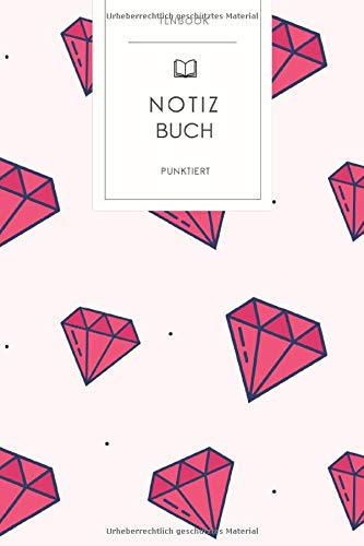 Notizbuch punktiert: Pinke Diamanten. Tagebuch oder Erfolgsjournal. Gepunktet 120 Seiten mit schönem Design. Soft Cover 6x9 Zoll, ca. DIN A5 15x22cm.