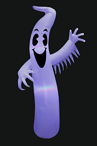 8 Foot Tall Lighted Halloween Inflatable White Ghost Color Led Lights Decor Outdoor Indoor Holiday Decorations, Blow Up Lighted Yard Decor, Giant Lawn Inflatables Home Family Outside #TOP4
