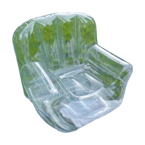Sofá inflable transparente de PVC para exteriores, perfecto para camping, playa, balcón, dormitorio, portátil y ligero, fácil de inflar.