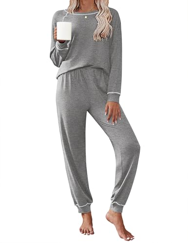 Image of Ekouaer Pajamas Set for Women Soft Comfy Pjs Sets Long Sleeve Sleepwear Loungewear S-XXL