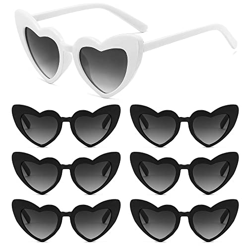 7 Pieces Heart Shaped Sunglasses Bachelorette Party Sunglasses Bridesmaid Bride Heart Sunglasses - Main Image