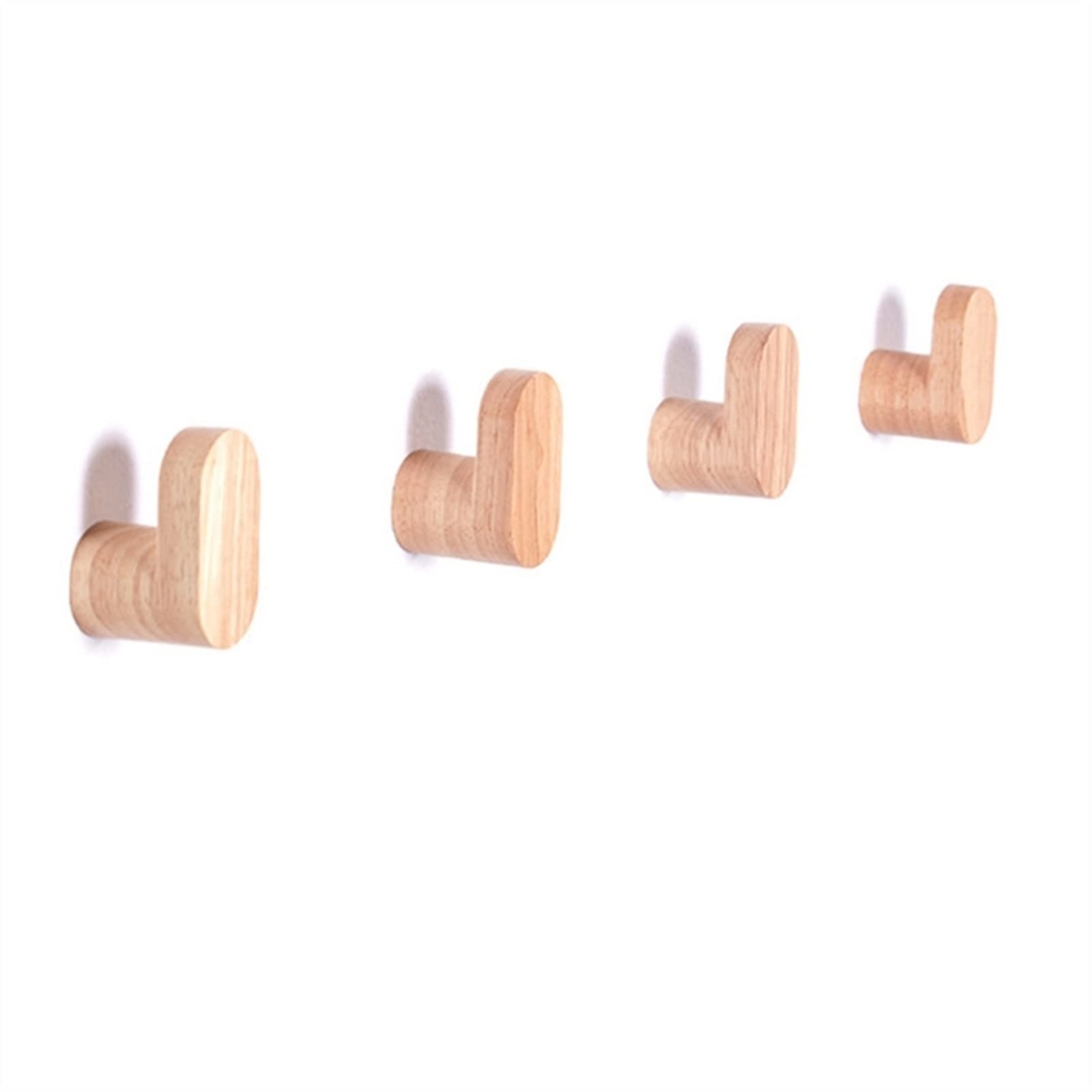 Ganchos de Pared Percheros 4 Piezas Gancho de Madera Moderno, Ganchos para Abrigos Perchero de Madera Bufanda Llavero, Decoración de Pared de Madera, Perchero de Parednimalista Resistente Perchero Bañ