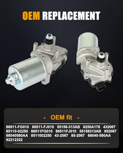 Image of ROADFAR Front Windshield Wiper Motor Fit for Toyota for Camry 2007-2011 | For Chevrolet|For Jeep|For Lexus|For Subaru|For Toyota For Highlander 2011-2013|Replace 85110-02250|86511FG010|5 Pins