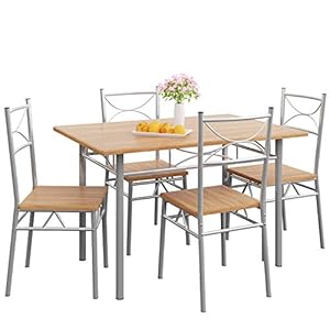 Casaria eettafel keukentafel met 4 stoelen eetgroep keukentafel stoelenset