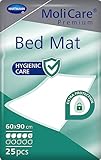 bettunterlagen inkontinenz waschbar Größe: 60x90cm MoliCare Premium Bed Mat 5 Tropfen: Bettschutzeinlage mit saugfähigem Kern aus Zellstoff-Flocken, 60x90 cm, 25 St Weiß