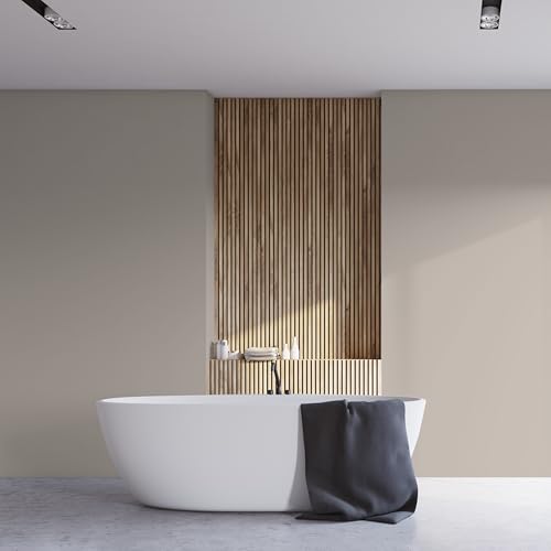 derendo Exklusive Wandfarbe beige 2,5L, hohe Deckkraft, Dispersionsfarbe innen, Innenwandfarbe Raumfarbe zarter Nebel matt, Deckkraftklasse 2, hochdeckende Innenfarbe Profi Qualität