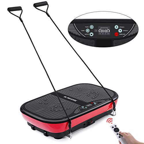 MaxKare Vibration Plate Machine Whole Body Vibration Platform Fitness Workout Plate with 2