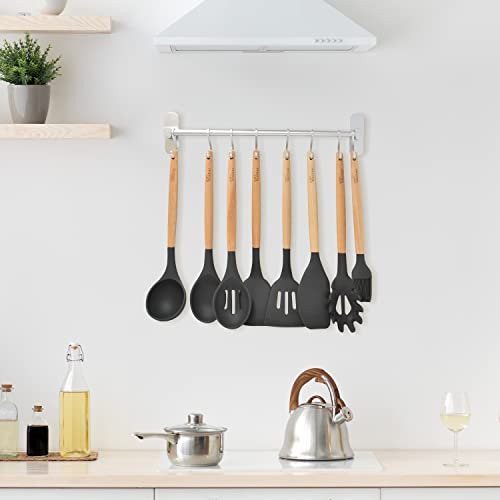 Naapesi Küchenleiste Ohne Bohren - 50cm Hakenleiste Mit 10 Haken Für Kochutensilien