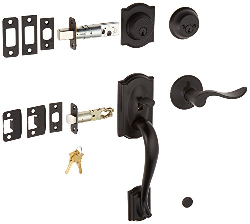 70% Off Everything Schlage F62-CAM-ACC-RH Camelot Right Hand Double Cylinder Handleset with Accent, Matte Black 70% Off Everything Schlage F62-CAM-ACC-RH Camelot Right Hand Double Cylinder Handleset with Accent, Matte Black