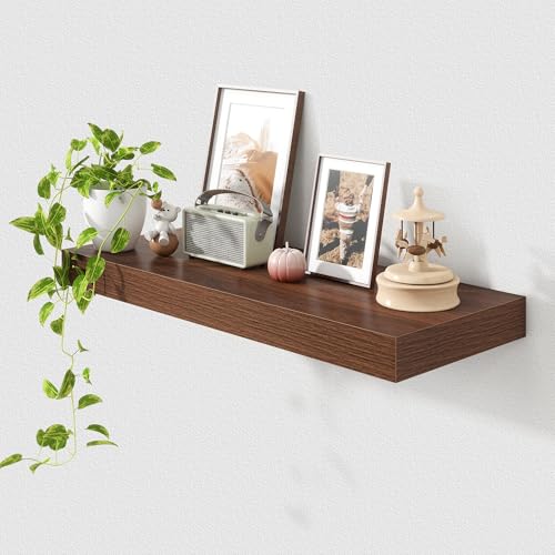 FLYJOE 30 Inch Floating Shelves, 12'' Deep Walnut Shelves Set of 1