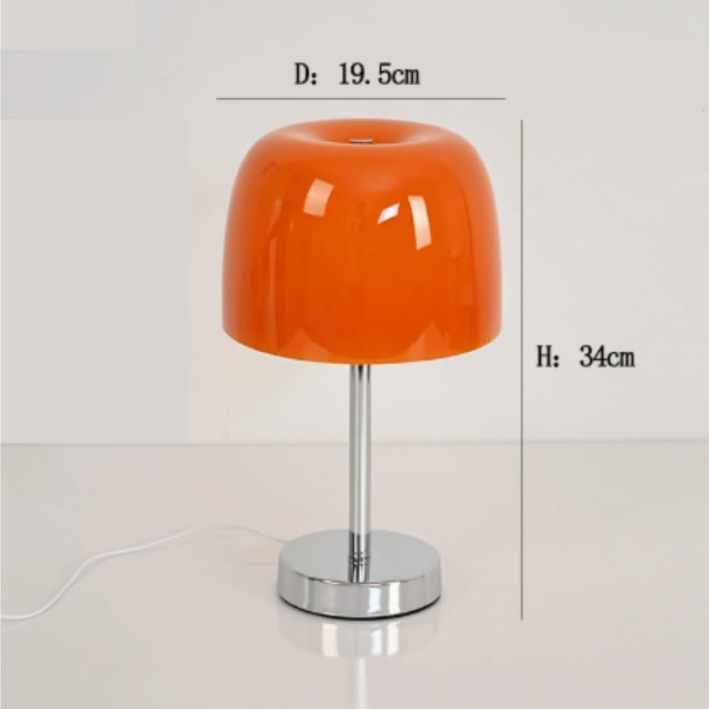 Lampada in vetro a fungo Bauhaus, luce notturna ambientale sul | Design Bauhaus, paralume in vetro a forma di fungo, USB, luce ambientale, arredamento della(Yellow)