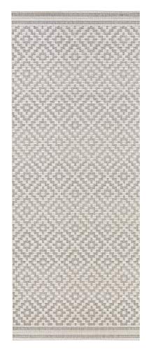 NORTHRUGS In- und Outdoor Teppich Raute 80x200cm - Wetterfest Modern Geometrisches Raute Muster Allover Design Läufer für Balkon Terrasse Garten Wintergarten Wohnzimmerteppich Wasserfest in Grau Creme NORTHRUGS In- und Outdoor Teppich Raute 80x200cm - Wetterfest Modern Geometrisches Raute Muster Allover Design Läufer für Balkon Terrasse Garten Wintergarten Wohnzimmerteppich Wasserfest in Grau Creme
