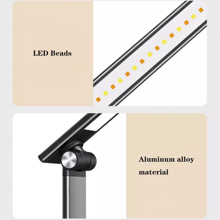 Lampada da studio Lampada da scrivania a LED, Lampada da scrivania dimmerabile, 5 colori chiari e regolazione continua, Lampada da tavolo pieghevole con controllo touch, Timer automatico, Funzione di