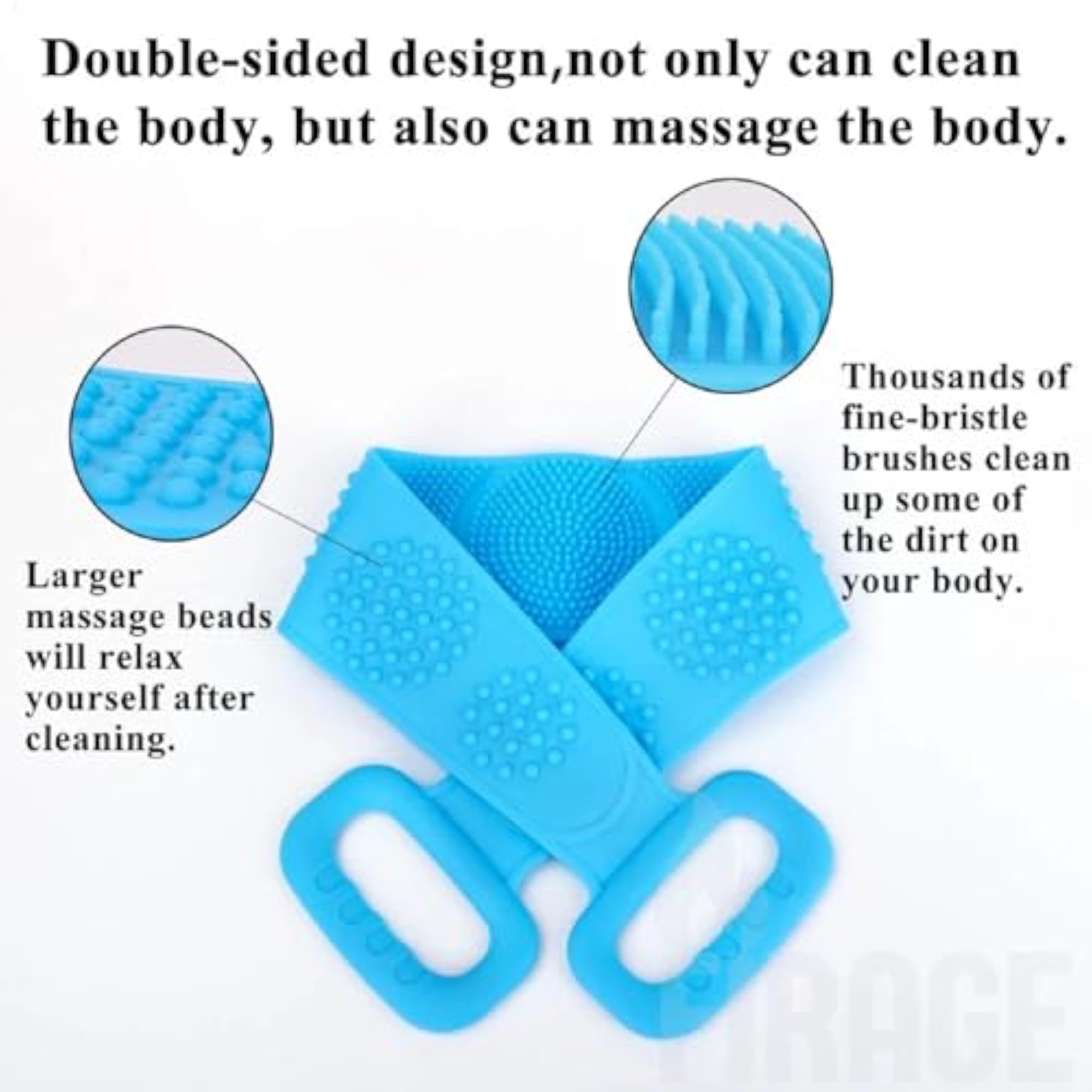 Silicone Back Scrubber with Massage Nodes for Deep Cleansing