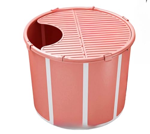 Aoasious 折りたたみ式ポータブル浴槽 露天風呂 家庭用簡易バスタブ 浸漬式SPA 軽量コンパクト浴槽 大人子供用 応急貯水 防水カバー付 (70*56*55cm, レッド) (70*56*55cm(カバー付き),レッド)