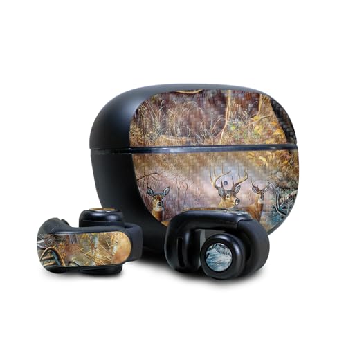 Image of Carbon Fiber Skin Compatible with Bose Ultra Open Earbuds - Deer Pattern - Premium 3M Vinyl Protective Wrap Decal Cover - Easy to Apply | Crafted in The USA by MightySkins