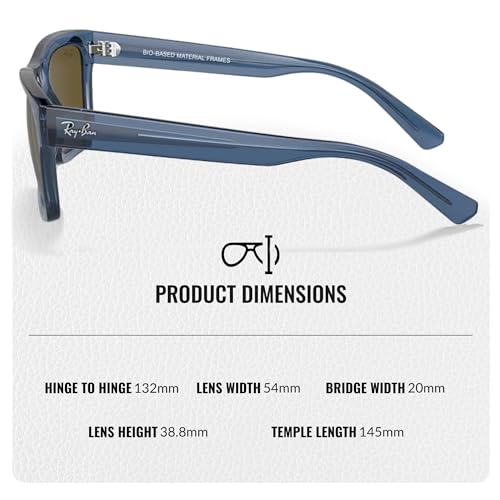 Image of Ray-Ban RB4396 WARREN BIO-BASED Rectangle Shaped Sunglasses for Men & Women with Official RAYBAN Eyewear Kit