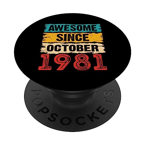 Regalos de cumpleaños 42 años impresionantes desde octubre de 1981 PopSockets PopGrip Intercambiable