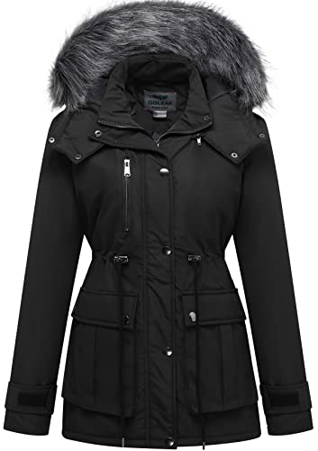 GGleaf Women's Quilted Winter Coat Warm Puffer Jacket Thicken Parka with Removable Hood