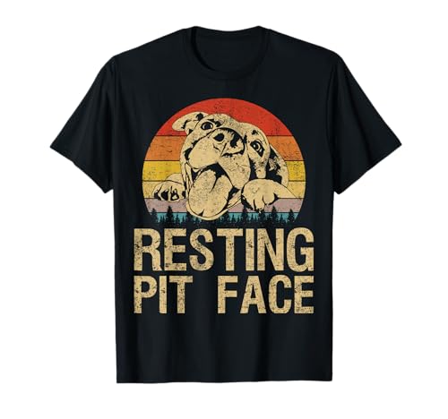 Vintage Pitbull Riposo Pit Face - Divertente Pitbull Lovers Maglietta