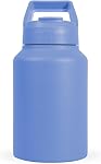 HydroJug Traveler - 40 oz Water Bottle with Handle & Flip Straw - Fits in Cup Holder, Leak Resistant Tumbler-Reusable Insulated Stainless Steel & Rubber Base - Gifts for Women & Men, Pink Sand