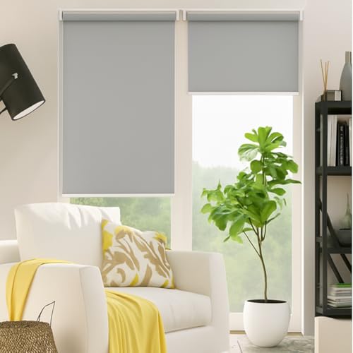 Image of 100% Blackout Roller Blinds for Windows | UV Protection & Thermal Insulated Fabric | Privacy Window Shades for Home & Office | Easy Install