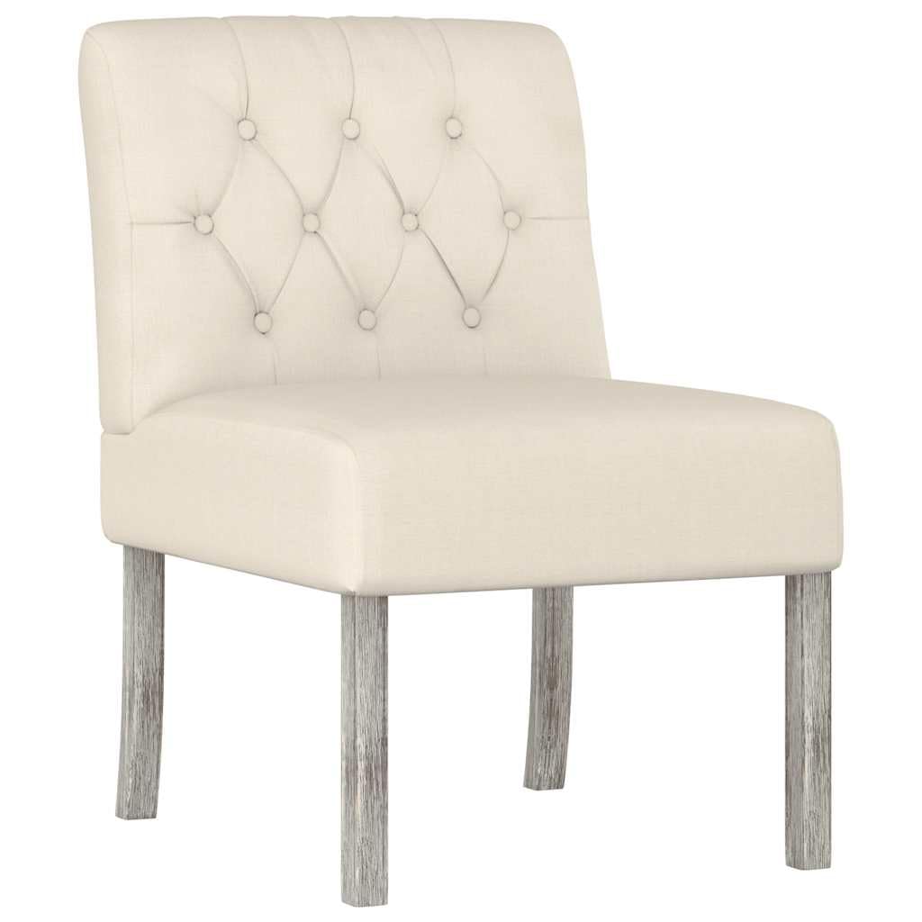 vidaXL Silla Tapizada con Botones, Butaca de Respaldo Alto, Sillón Sofá Auxiliar de Descanso, Silla Decorativa para Salón Dormitorio, Lino