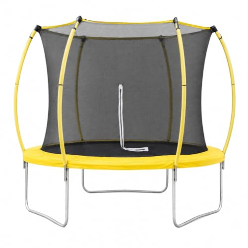 Cama elástica Oval ATAA 305 cm – Red Seguridad, Escalera, Varios niños, Amarilla (Amarillo)