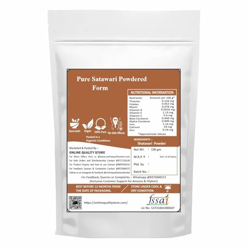 Image of Online Quality Store Natural Shatavari Root Powder, 100g | Shatavari Kalpa Powder, Shatavari Churna