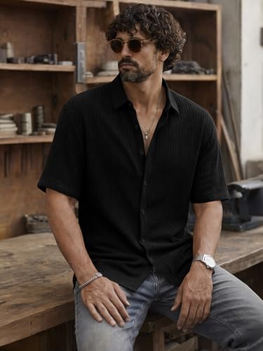 Image of Noble Monk Men's Solid Casual Shirt | Half Sleeve | Regular Fit | Polo Shirt for Men