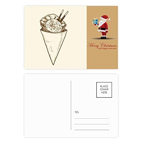 Cartes postales Père Noël glace au sésame pour décorer votre table festive