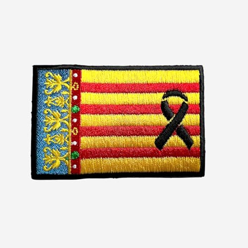 Parche Bandera de Comunidad Valencia Dana, Parche Bandera Valenciana, Parche Voluntarios Dana, Parche Bordado Valencia, Parche comunidad valenciana (1)
