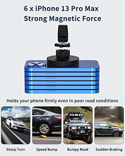 HOMELYLIFE Magnetic Wireless Car Charger, 15W Car Phone Holder Wireless Charger, Compatible with Mag-safe Car Mount, Compatible with iPhone 14/13/13 Pro/13 mini/13 Pro Max/12/12 Pro/12 mini/12 Pro Max