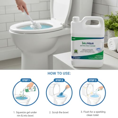 Image of Natural Toilet Cleaner 5L with Probiotic and Enzyme Based Formula for Deep Cleaning, Stain and Odor Control, Eco Friendly Bathroom Cleaner with Low Fume Composition for Regular Use