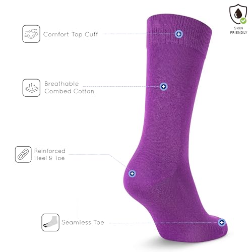 Image of Mysocks Unisex Extra Fine Combed Cotton Crew Socks |5 Pairs Set | Seamless Toe | Make Your Steps Enjoyable