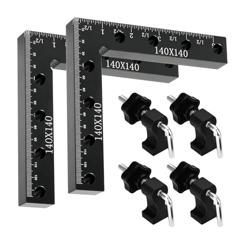 90 Degree Right Angle Positioning Square Clamp Aluminum Alloy Right Angle Clamp,Corner Clamp Carpenter Woodworking Tools for Picture Frames Cabinets Drawers Box -2 Sets (14 cm/5.5")