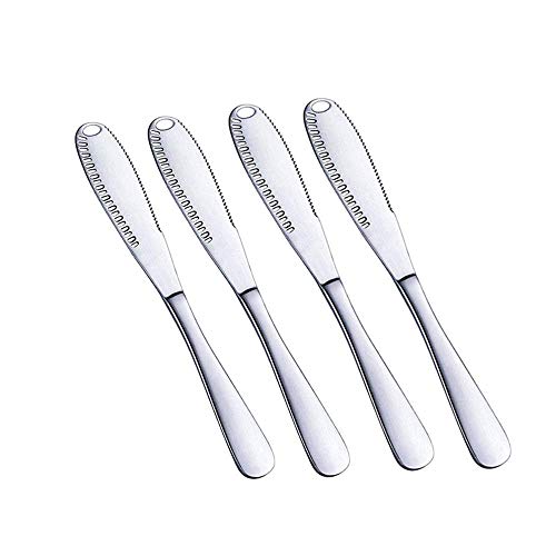 Butter Knife, Durable Stainless Steel Butter Spreader, Professional Cheese Spreaders, Convenient Butter Knives, Butter Knife Spreader Set of 4 for Breakfast, Butter, Cheese and Condiments