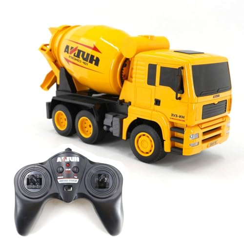 ラジコン こども向けミキサー車 おもちゃ ラジコンカー RC 6チャンネル 無線2.4GHz 多機能 建設車両 おもちゃ LEDライト内蔵 充電ケーブル付き 砂を注入でき 砂浜 砂場用ホッパートラック本物を高度に復元 男の子 女の子 誕生日 クリスマス 新